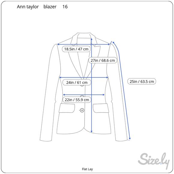 Ann Taylor Factory One Button Blazer White Blue Pinstripe Plus Size 16 NWT - Picture 11 of 11